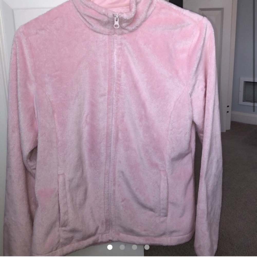 fuzzy pink zip up